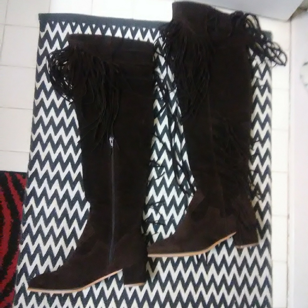 Fringe over Knee Boots